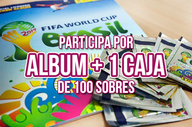1 Caja de 100 Sobres + 1 Album Panini Brasil 2014